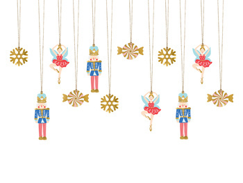 Zawieszki do prezentów Dziadek do orzechów, mix