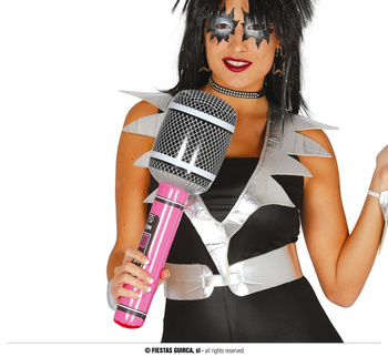 Dmuchaniec mikrofon róźowy 50 cm