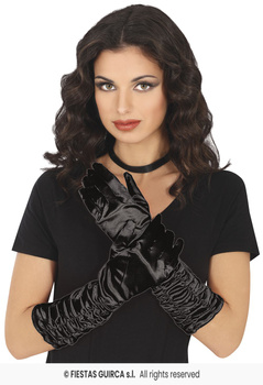 Rękawiczki czarne, długie 40 cm 