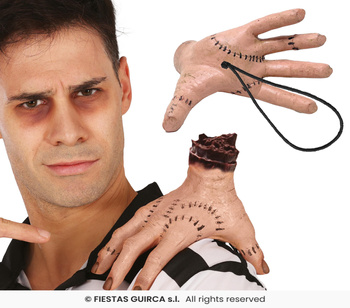 Odcięta dłoń na gumce, 25cm