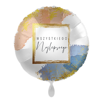 Balon foliowy 18" - Pastel & Gold Wszystkiego najlepszego 