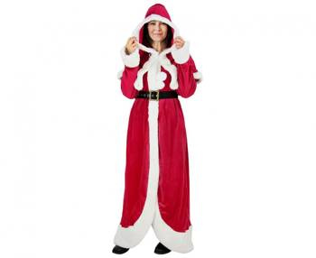 Zestaw "Pani Mikołajowa" (płaszcz z kapturem, pasek) rozm. un.