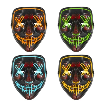 Maska Halloween LED mix kolorów 17x20,5cm