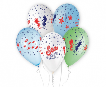Balony Sea - podmorski świat, 13"/ 5 szt.