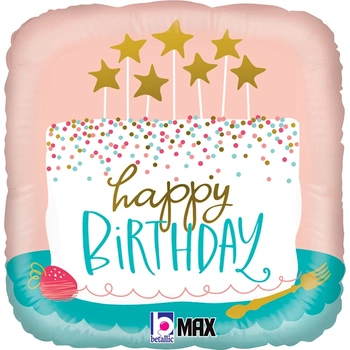 Balon foliowy Birthday Confetti Cake 18" - 46 cm