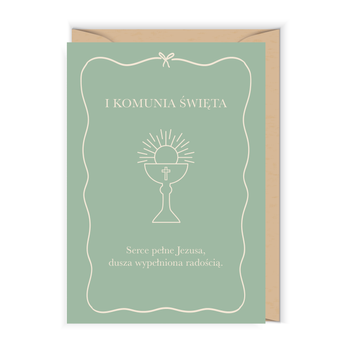 Kartka komunijna Kielich w ramce