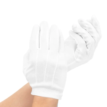 Rękawiczki białe z przeszyciami 19 cm