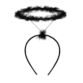 Opaska na głowę Aureola z piórek czarna