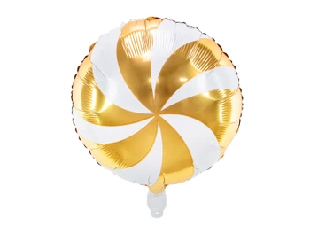 Balon foliowy Cukierek, 35cm, złoty