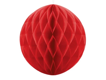 Kula bibułowa, czerwony, 30cm