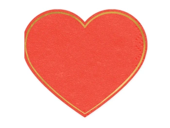 Serwetki Serce, czerwony, 14.3x12.5 cm