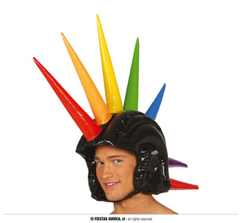 Dmuchany hełm jednorożec, irokez 