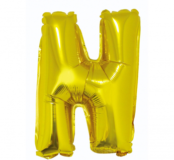 Balon foliowy "Litera N", złota, 35 cm