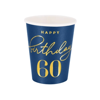 Kubek Happy Birthday 60 granatowy 220ml 6szt.