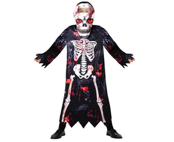 Zestaw dla dzieci Upiorny Kościotrup (szata, kaptur),  rozm. 130/140 cm