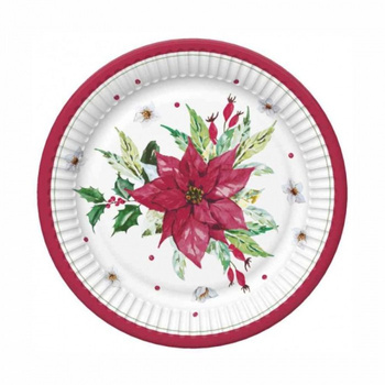 Talerzyki papierowe "Gwiazda Betlejemska", 18cm, 8 szt