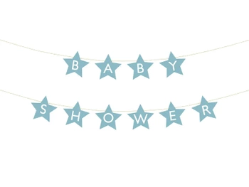 Baner Baby shower, 290x16.5 cm, jasny niebieski