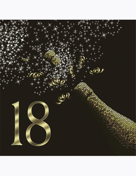 Serwetki Papierowe na 18 Urodziny, Champagne Style, 20szt