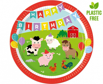 Talerzyki papierowe Farm, 23cm, 8 szt. (plastic-free)