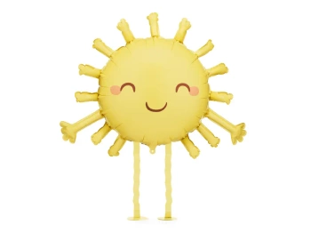 Balon foliowy Słoneczko, 91x77 cm, żółty