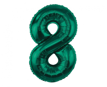 Balon foliowy B&C, cyfra 8, zieleń butelkowa, 85 cm