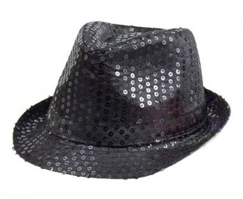 Kapelusz czarny, cekin