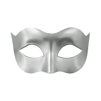 Maska karnawałowa srebrna 18,5x8,5cm