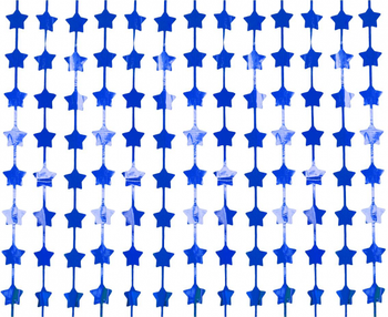 Kurtyna Gwiazdki, metaliczna niebieska, 100x200 cm