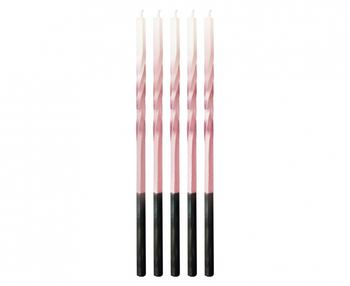 Świeczki B&C Świderki Ombre, różowy/biały, 5x5x150mm, 5 szt.