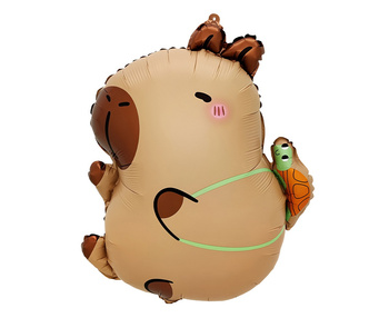 Balon foliowy Kapibara z żółwikiem, 44x38cm