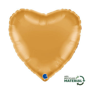 Balon Grabo Serce Ciemny Złoty 18'' - 46 cm