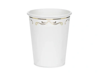 Kubeczki z ornamentem, biały, 220 ml