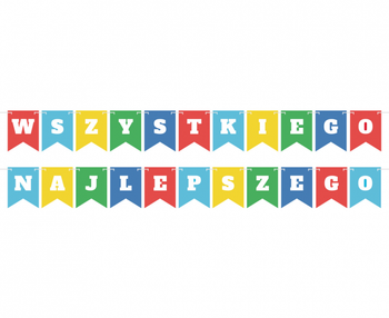 Girlanda Wszystkiego Najlepszego, kolorowy mix, 2x400 cm