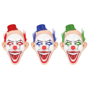 Maska Halloween Klaun z kapelusikiem 24,5x34,5 cm, 1szt