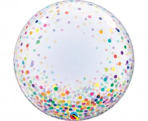   Balon Bubble Deco "Kolorowe Grochy"  24''