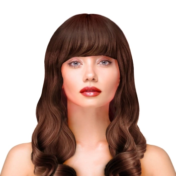 Peruka imprezowa włosy długie kręcone brązowe