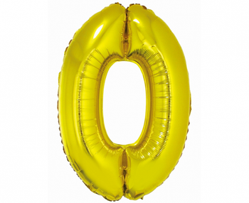 Balon foliowy Smart, Cyfra 0, złota, 76 cm