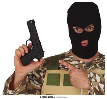 Czarny pistolet, atrapa, 25 cm