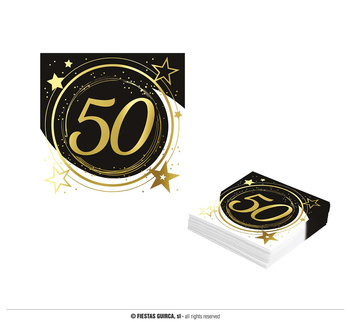 Serwetki na 50-stkę, 12 szt,, 33 cm.