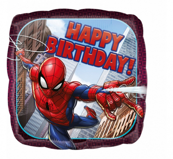 Balon foliowy 18 cali/43 cm Spiderman "Happy Birthday"
