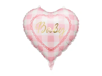 Balon foliowy serce Baby, 35 cm, jasnoróżowy