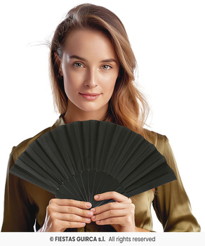 Wachlarz czarny duży, 23 cm 