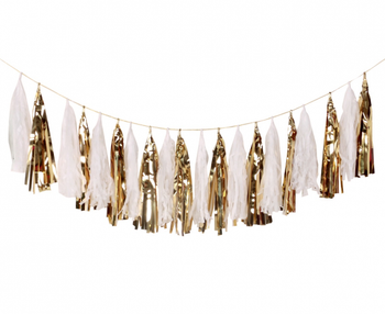 Girlanda W&C Frędzelki, złota, 36x250 cm, 20 szt.