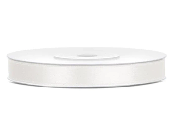 Tasiemka satynowa, j. kremowy, 6mm/25m