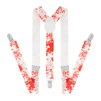 Szelki do spodni biało-czerwone 2,5cm