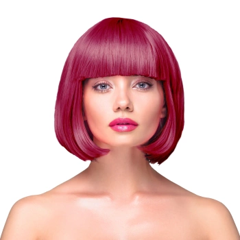 Peruka imprezowa włosy krótkie proste burgundowe