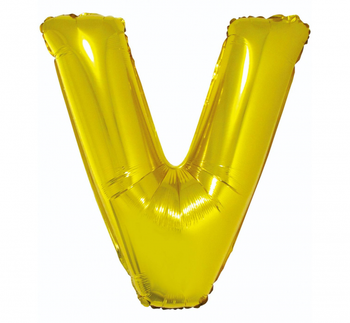 Balon foliowy "Litera V", złota, 89 cm