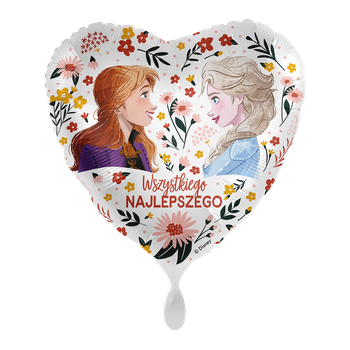 Balon foliowy 18" - Frozen Ana i Elsa "Wszystkiego najlepszego"