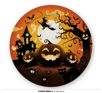 Talerzyki "Dyniowy Halloween", 23cm