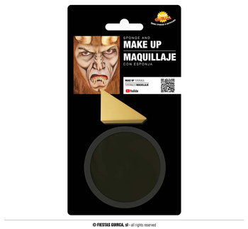 Farbka do twarzy z gąbką, 9gr, czarna